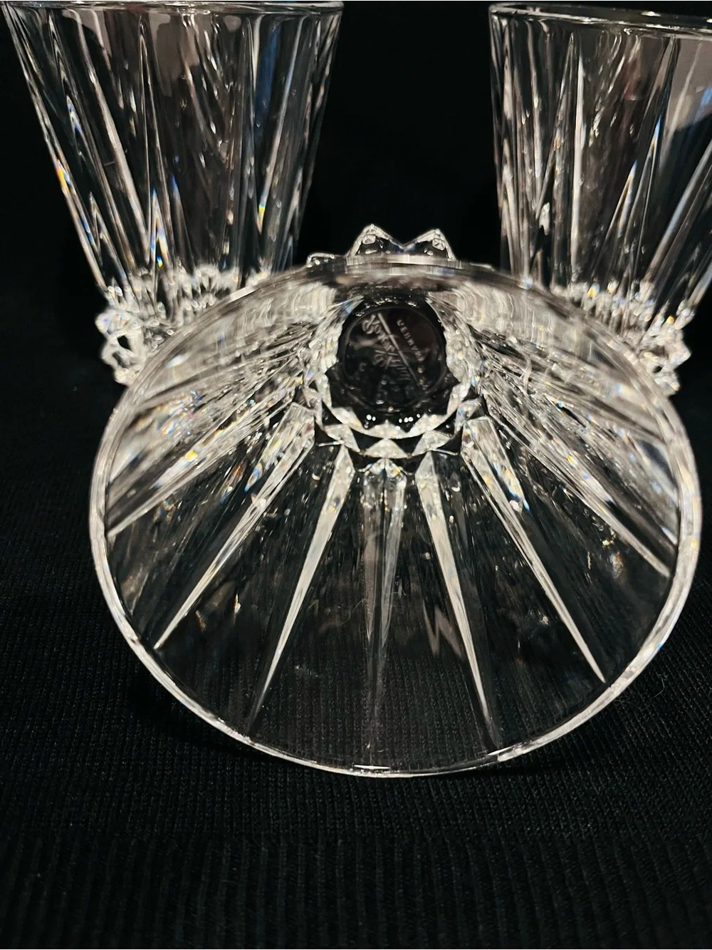 Vintage Rosenthal Blossom Germany Double Old Fashioned Crystal Glasses Set of 3